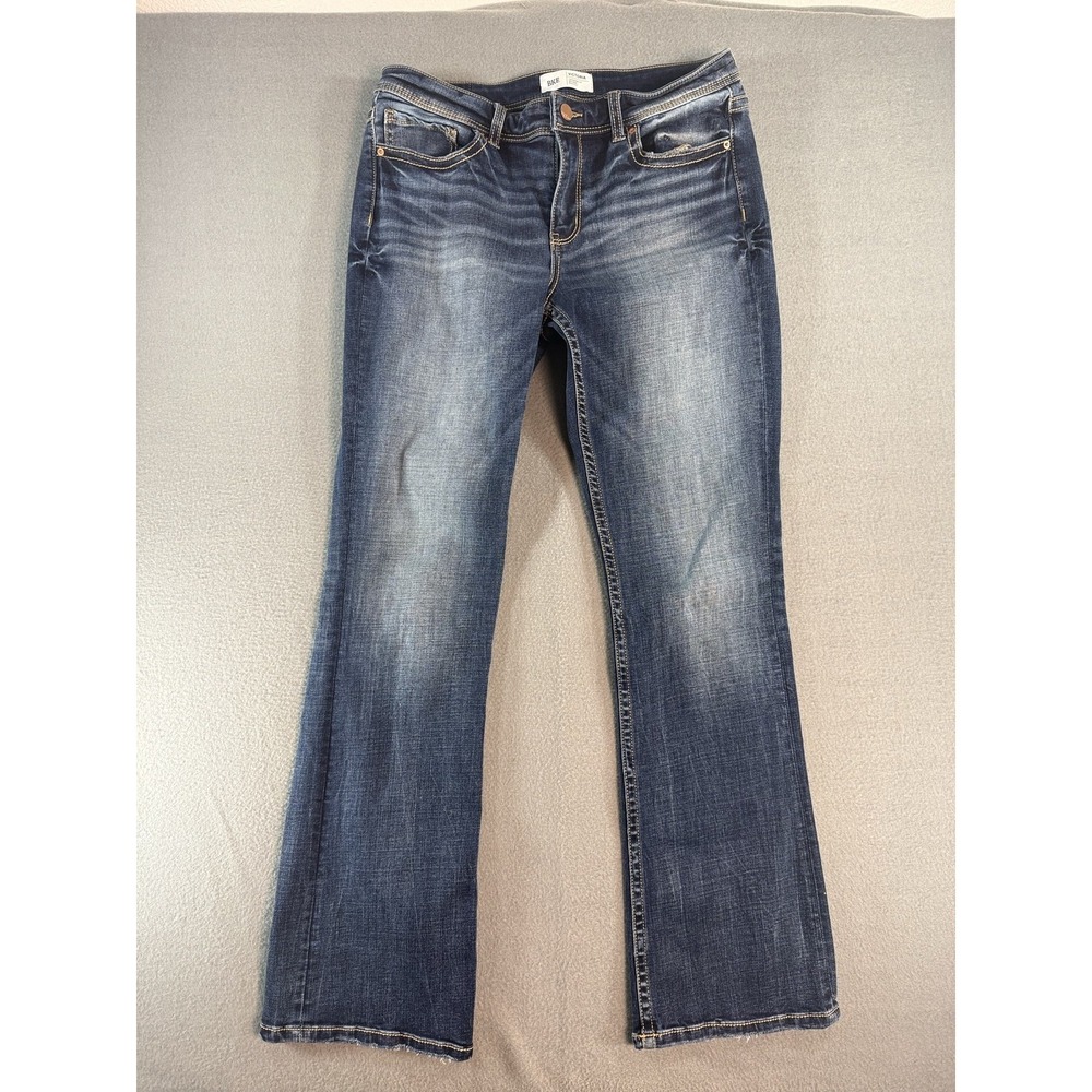 BKE Victoria Jeans Womens 30x33.5 Med Wash Blue Mid Rise Bootcut Stretch AXB105